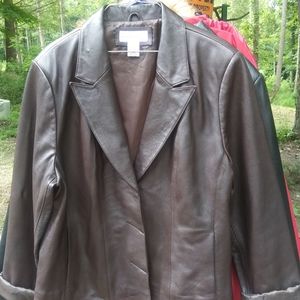 Brown leather jacket